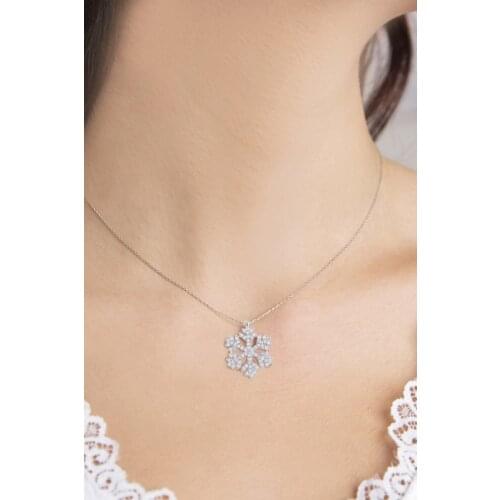 Snowflake-Pattern 925 Sterling Silver Necklace