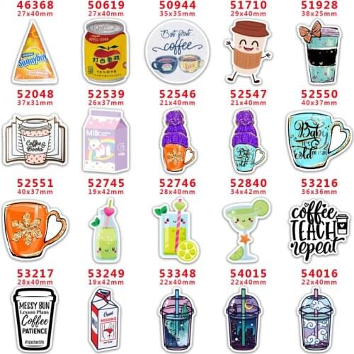 DIY Craft Supplies Sewing Accessories Cartoon Drinks Printed Planar Resins Mold 30 Pieces. PR-46368