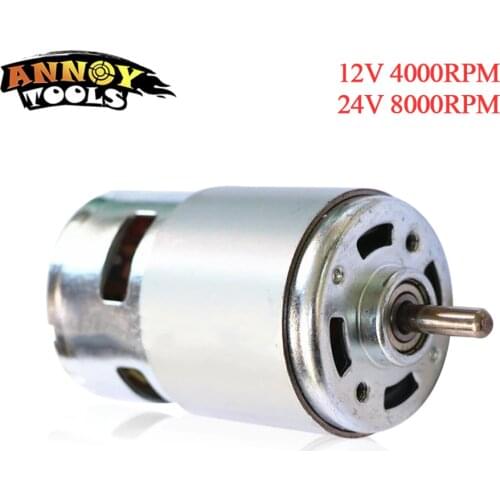 High power 12V-24V 80W Double ball DC Motor 775 Large Torque Ball Bearing Tools Low Noise