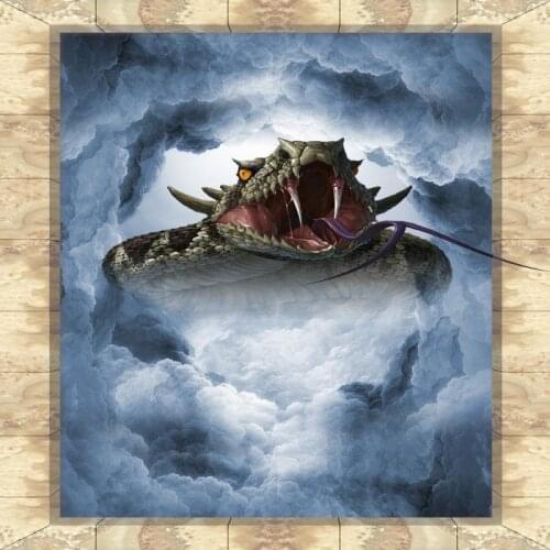 Wellyu Custom large-scale frescoes in the atmosphere of the beautiful snake 3D painting pvc thicker wear-resistant background