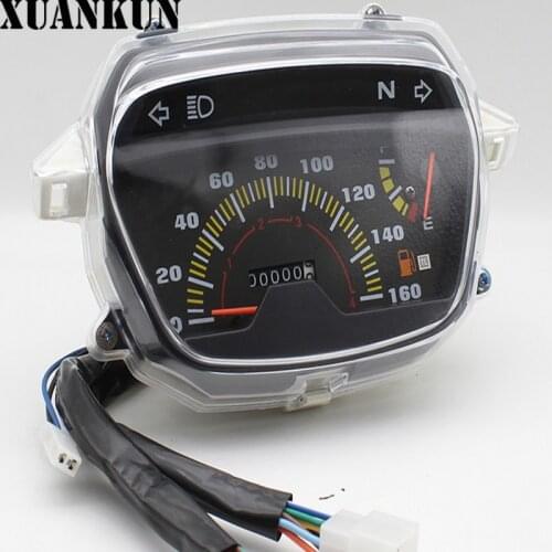 XUANKUN Motorcycle Fittings Instrument Assembly of Curved Beam Motorcycle Odometer Stopwatch DY100 Meter