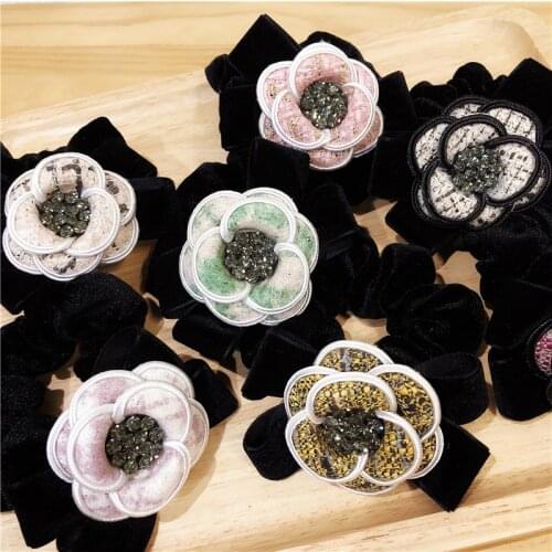 Women Lady Fashion Elastic Hair bands Camellia Hair Rubber bands Rope Headbands Ties Hair Accessories for Women & Girls
