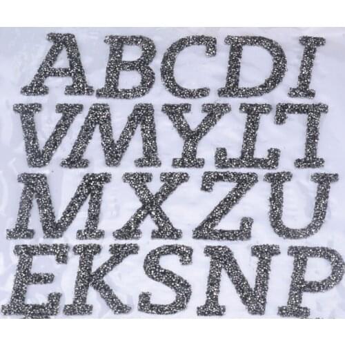 1set DIY 3D alphabets diamond hot-fix rhinestone motifs iron on sheet transfer patches applique for clothing hats