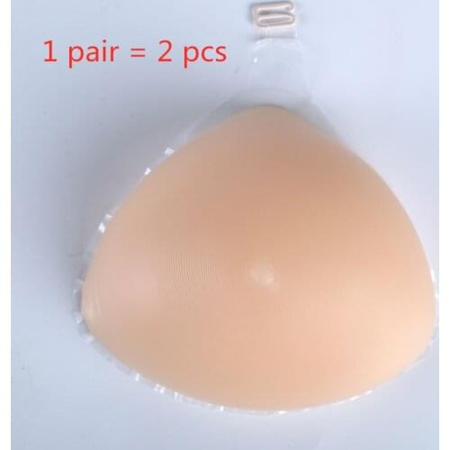 1 Pair Portable Hook Breast Silicone Triangle Fake Breast Women Postoperative Chest Pads Boobs Enhancer Without Bra