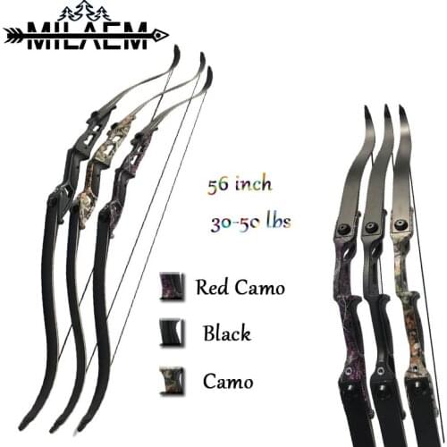 1 Piece 56 inch Archery Recurve Takedown Bow 30-50 lbs Alloy Riser Handle American Huning Competitive Game Shooting Practice