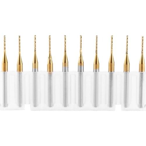 10pcs Coat Steel Tungsten Carbide End Mill Engraving Bits CNC Milling Cutter 3.175mmx1mm