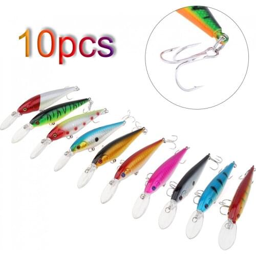 10pc 10g 11.5cm Fishing Lure Hard Tackle Minnow Bait with 3D Eyes and Steel Ball