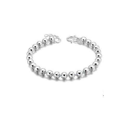2016 New Arrival hot sell fashion ball simple design 925 sterling silver unisex bracelets promotion gift
