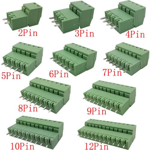 5Pairs 15EDG 3.81mm KF2EDG PCB Screw Terminal Block Connector Plug-Pin Straight Needle Header Socket 2/3/4/5/6/7/8/9/10/12PIN