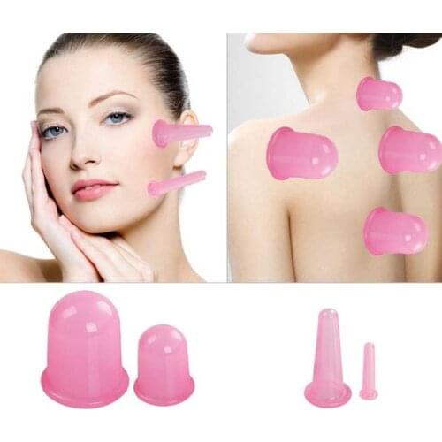 5pcs/Set Silicone Anti Cellulite Cup Vacuum Massage Cups Body Pain Relief Massage Roller Manual Suction Cups Cupping Therapy Kit