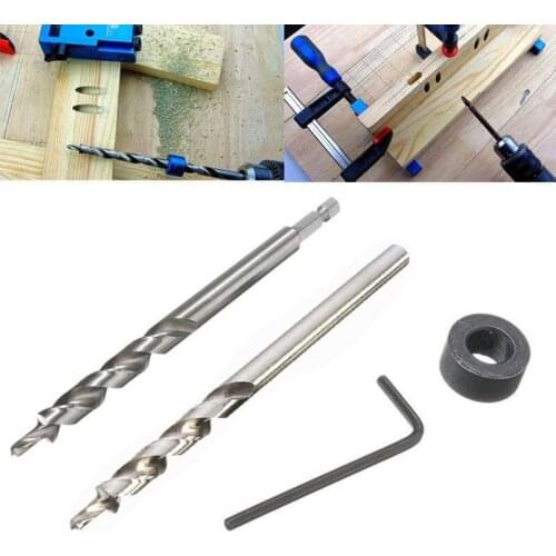 9mm-9.5mm Round Handle Twist Step Drill Bit Hex Shank Woodworking Tools with Limit Ring and Wrench