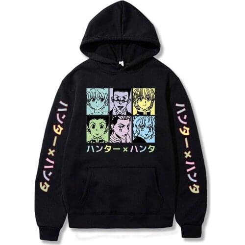Anime Hunter x Hunter Kawaii Hoodies Sweatshirt Men Women Japan Harajuku Cartoon Hip Hop Hoodies Fleece Warm Cotton Tops