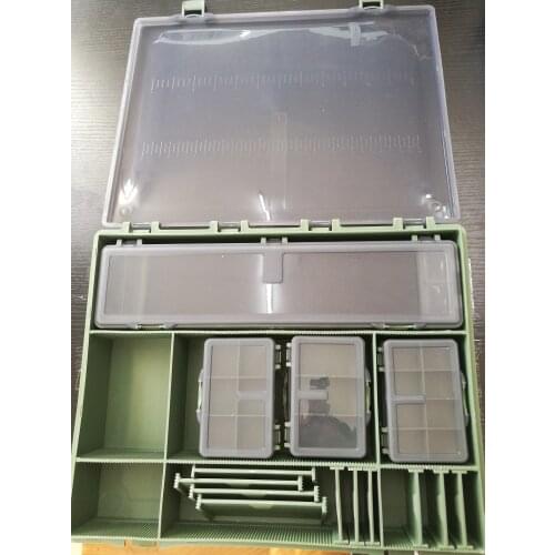 Large Carp Tackle box -Complete Carp Fishings Tackle Storage System - 4 Bit Boxes and 2 Rig Boxes for Sea Fishings