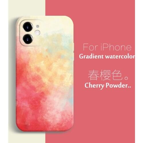 Phone Case For iPhone 12 Mini 11 Pro Max XSmax XR X SE2 2020 8 7 6 Plus Luxury Gradient watercolor Silicone Cover