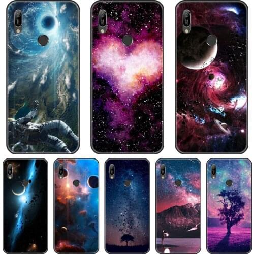 Black Star Space Astronaut Heart Cool Phone Case Silicone For Huawei Y6 Y7 Y9 Pro Prime 2019 Back Cover For Huawei Y5 Y6 Y7 2019