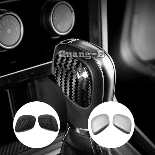 For VW Volkswagen Touran L 2016 2017 2018 2019 Car Styling Head Sequin Trim Frame Sticker Gear Cover Shift Knob Control 2pcs