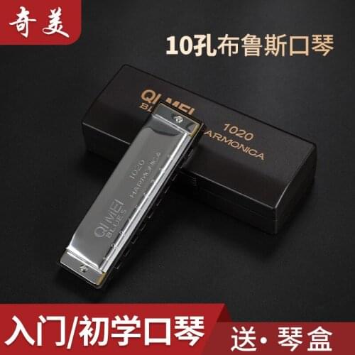 Harmonica 10 holes Bruce beginner adult and children blues harp harmonica student entry performance