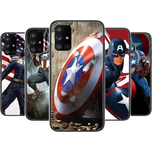 Captain America Phone Case Hull For Samsung Galaxy A 50 51 20 71 70 40 30 10 80 E 5G S Black Shell Art Cell Cove