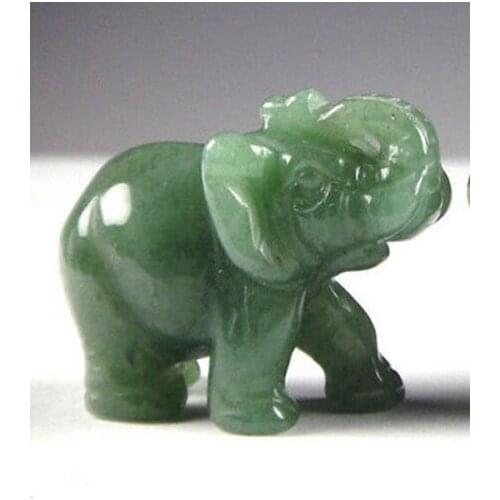 Chinese Green jade Carved Elephant Small statue