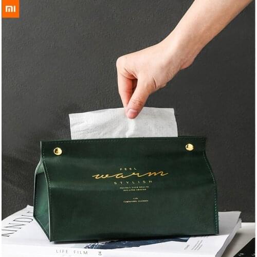 Xiaomi Leather Tissue Box Car Toilet Pumping box Home Living Room Decoration Bedroom Kitchen Desktop Nordic Large Storage Box
