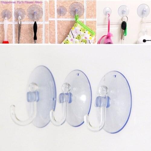 1Pcs 4 Sizes Wall Hooks Hanger Transparent Soft Strong Suction Cup Sucker Towel Hooks for Kitchen Bathroom Accessories