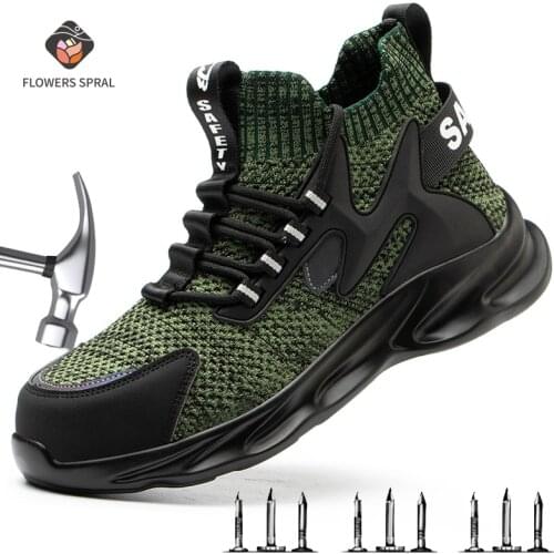 Mens Safety Work Shoes Anti-Squeeze And Anti-Piercing Safety Shoes Non-Slip Wear-Resistant Rubber Work Safety Shoes