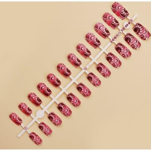 24pcs Full Cover Fake Nail Art Design Sexy Cute Fashion Acrylic False Nail Faux Nail Tips Part