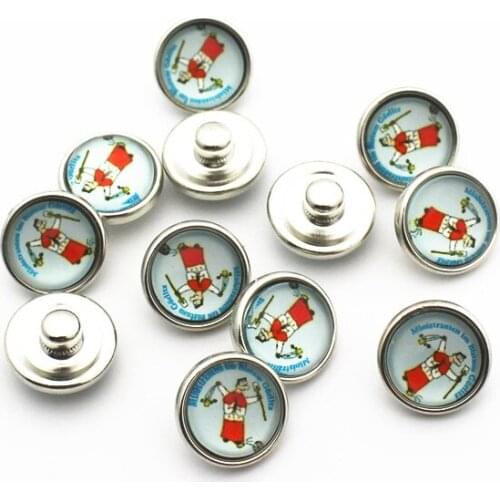 New Arrive 20pcs/lot 12mm Glass Snap Buttons Fit DIY Snap Bracelet Snap Button Charms Jewelry