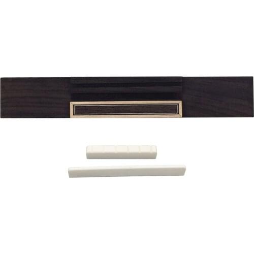 Rosewood Bridge Bone Slotted Saddle Nut for 6-String Guitar Instrument Accs