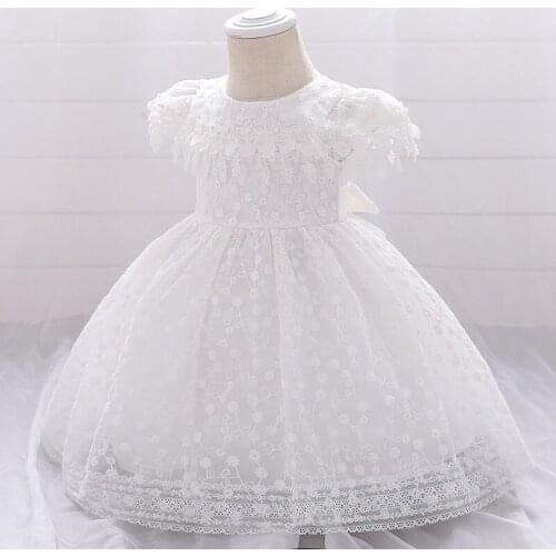 White 1 2 Year Baptism Baby Girl Dress 1st Birthday Dress For Girl Ceremony Gown Party Wedding Princess Dresses Christening