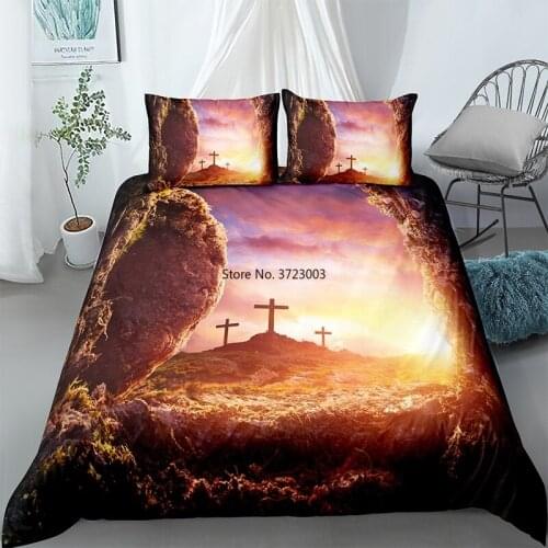 Beautiful Sunset Scenery Pattern Bedding Set Deluxe 3D Digital Print Down Bed Cover Pillowcase Home Textile 2/3 Pieces