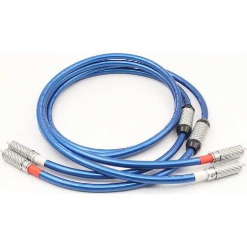 Rectangular OFC Copper Conductor HIFI RCA Audio Cable - Carbon Fiber RCA Plug