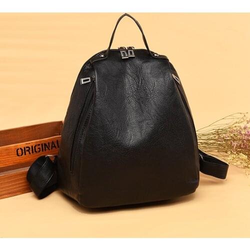 The New Premium PU Women Backpack Female High Quality Soft Leather Book School Bags For Teenage Girls Sac A Dos Travel Back pack