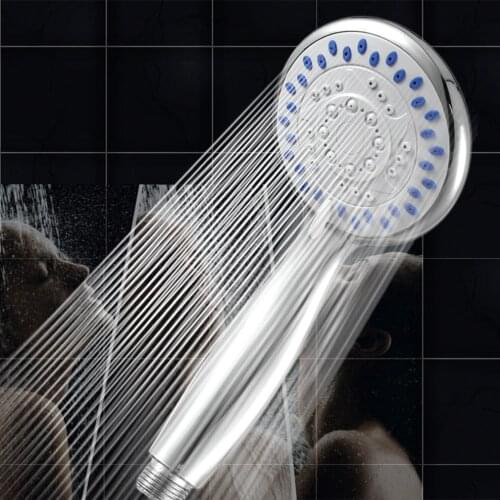 Silver Color Shower Head Adjustable 3 Mode Shower Head Hand Shower High Pressure Water Saving One Button To Stop Water Shower