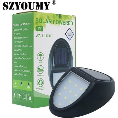 SZYOUMY 10 LED Garden Solar Power Light Waterproof Solar Lights for Garden Decoration Security Light Rechargeable Lamp Outdoor