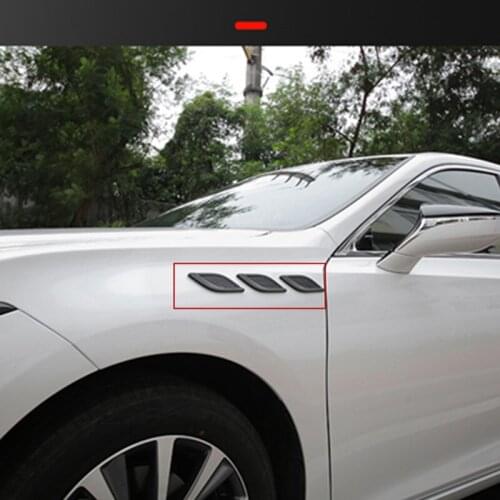 TAJIAN ABS 6Pcs/Set Side Air Vent Fender Cover For Maserati Style Exterior Refitting Fender Vent Air Outlet Fin Decor Sticker