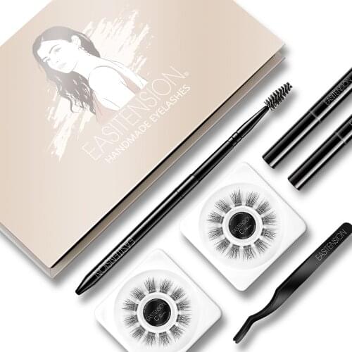 EASITENSION Cluster Eyelashes Bundle Individual Dovetail Eyelashes Mascara Eyelash Glue Cluster Lashes Kit