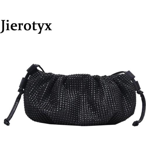 JIEROTYX Design Chic Punk Women Crossbody Bags Exquisite Trendy Rhinestone Ladies Fashion Female Shoulder Bags Sac A Main