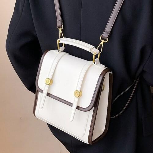 QINRANGUIO Preppy Style Women Backpack 2021 PU Leather Backpacks For Women Shoulder Bag Fashion School Backpack Women