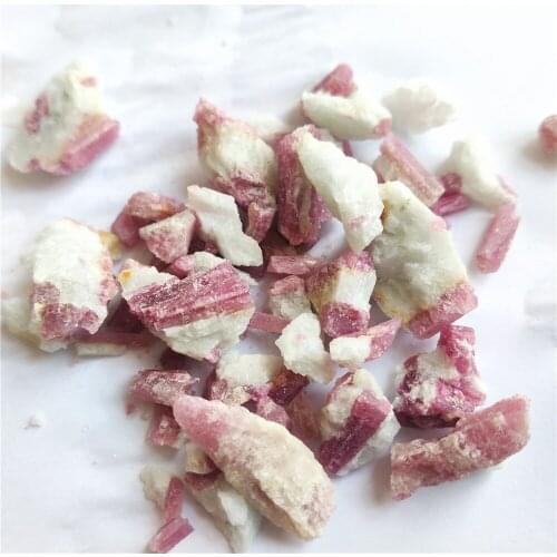 1-10mm Natural Red Tourmaline Crystal Rubellite Rough Rock Stone Mineral Specimen Unpolished Gemstone Home Decor