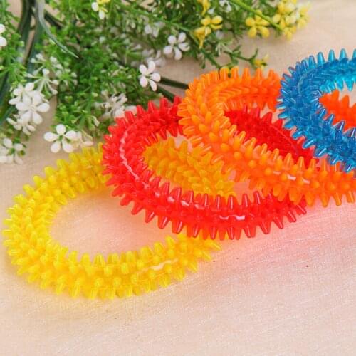 1Pcs Multicolor Non-toxic Circle Rubber Pet Dog Puppy Dental Teeth Healthy Chew Biting Ring Play Toy Dog Toys Random color