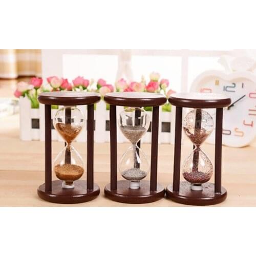 1PC Retro Hourglass Sandglass Sand Clock Timers Wooden Frame Creative Gift Modern Home Decorations Ornaments KN 055