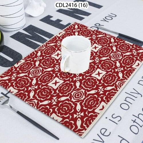 1 Pcs Chinese Style Pattern Plaid Printed Cloth Towel Cloth Home Decoration Table Mat Cloth Tea Towel Coaster 42*32 Servilletas