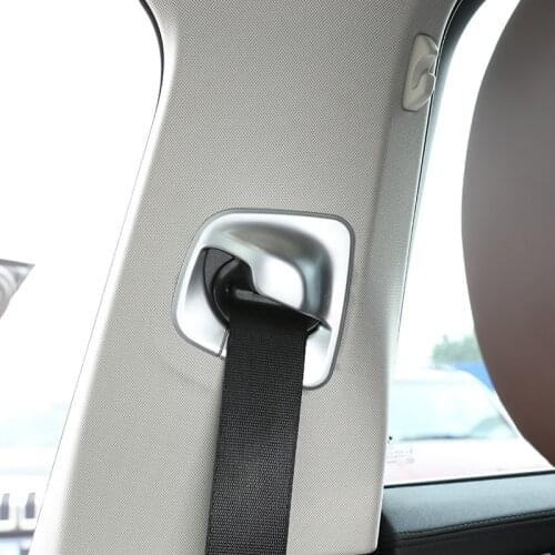 2Pcs For BMW New 5 Series G30 2017 2018 Car ABS Matte Silver Front Safety Belt Cover Trim Accessories and Parts