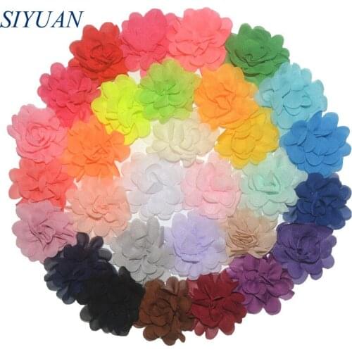 300pcs/lot 20 Color U Pick 2 Inch Small Chiffon Petals Flowers Flat Back DIY Craft Wedding Decoration Wholesale Supply TH50