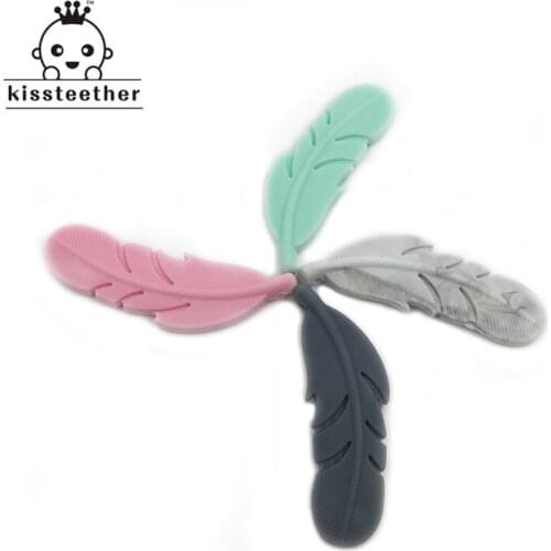 5.5cm*1.5cm(2.16"*0.59") Angel Wing Teether Chew Silicone Teether Pendant Feather Wing Pendant Jewelry Silicone Teether Pendant