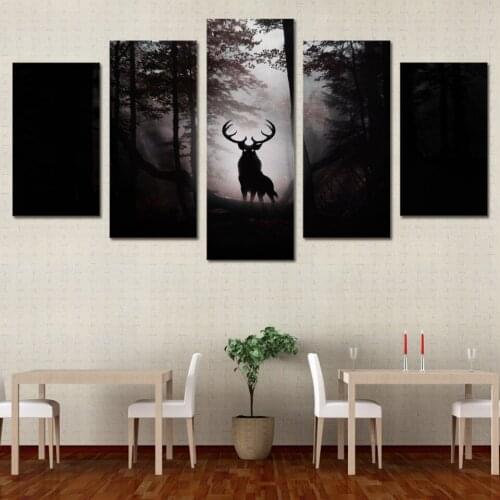 5 piece canvas art HD print deer elk moose reindeer painting wall decorations living room canvas art works ny-6123