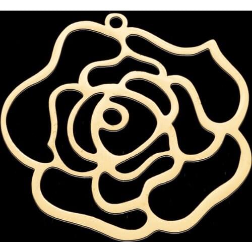 5pcs/lot 100% Stainless Steel Enchanting Rose DIY Earring Pendant Charm Wholesale Factory Prices Never Fade Finding Supplies