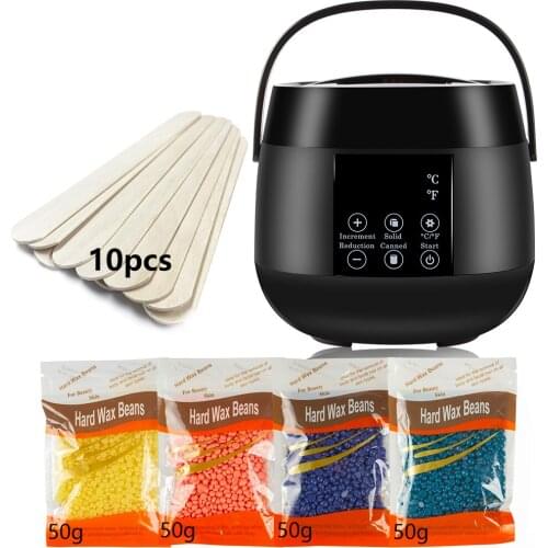 Hair Removal Wax-melt Warmer Heater Machine Set Paraffin Wax Beans Depilation No Strip Depilatory Hot Film Hard Waxing Pellet