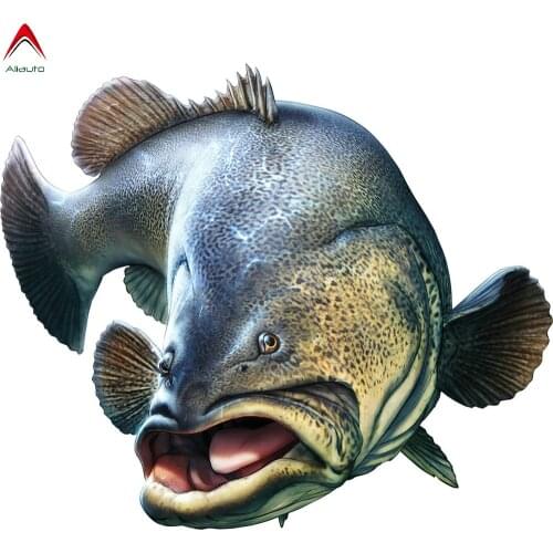 Aliauto Fish Car Sticker Animal Marine Fishing Boat Applique Automobiles Motorcycles Boat Kayak Accessories PVC Decal,19cm*20cm